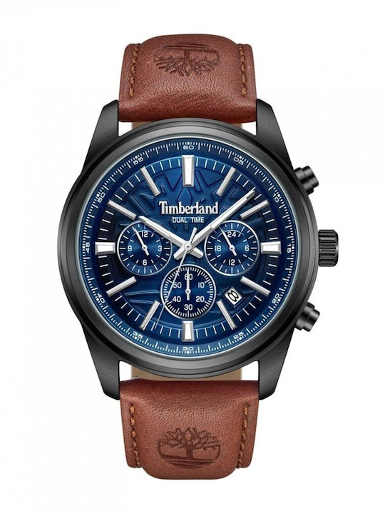 Timberland Ανδρικό Ρολόι Μπαταρίας με Καφέ Δερμ...