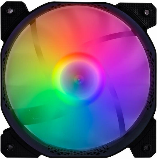 1STPLAYER FAN-120-F1 Ventilator Pentru Carcasă 120mm (1100rpm / 41.9cfm) cu Iluminare RGB și Conexiune 3-Pin