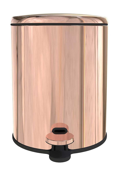 Primanova Inox Καλαθάκι Μπάνιου Soft Close 6lt Μπρονζέ