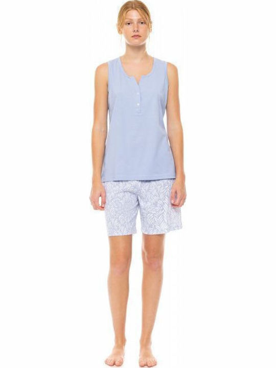 Pink Label Set Pijamale pentru Femei Albastru d...