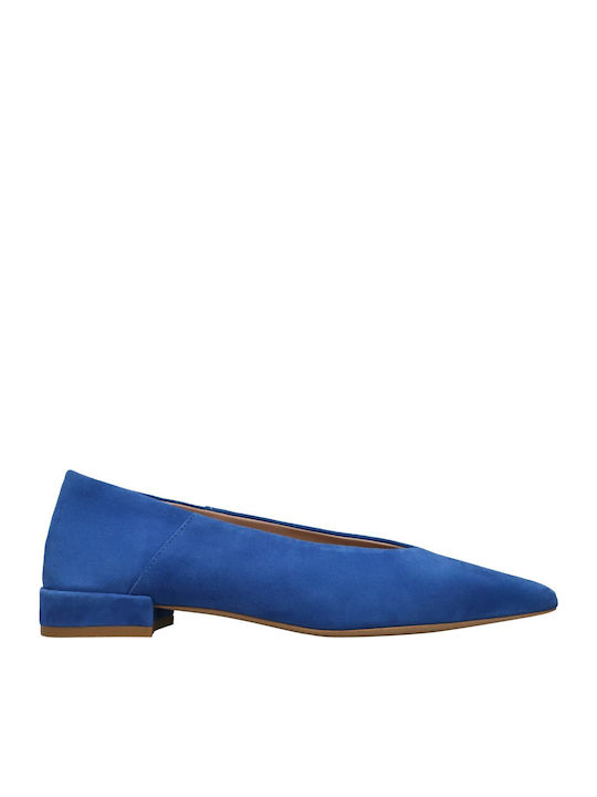 Suede Pointy Ballerinas Blue