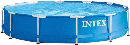 Round Piscină cu cadru metalic 366x76buc Albastră