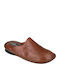 Men's Leather Slippers Brown