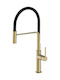 Ottone Meloda Soft Brass Kitchen Faucet Counter Flexible Gold