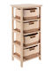 Eurocasa Επιδαπέδια Ραφιέρα Μπάνιου Ξύλινη 27.5x37.5x86cm Μπεζ