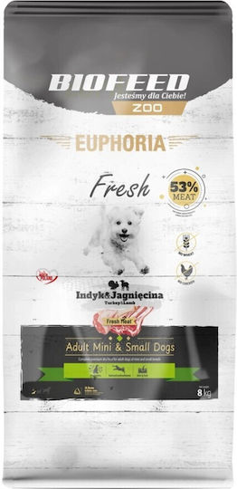 8kg Dry Food Gluten-Free for Adult Small Breed Dogs with Meat, Turkey and Lamb
