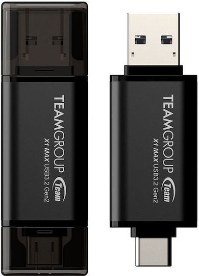 TeamGroup X1 Max 256GB USB 3.2 Stick με σύνδεση USB-A & USB-C Μαύρο