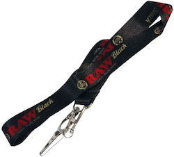 Raw Lanyard Keychain Pendant Neck Cord Keys 45cm Black