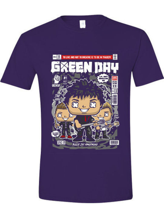 T-shirt Green Day Pop Culture Purple