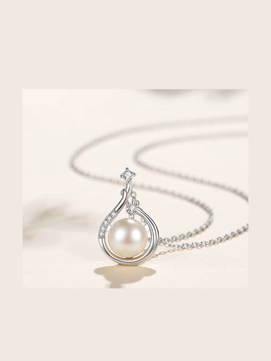 By Queen Necklace S925 Pearl Tear Shape Zircon