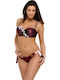 Set Bikini Push Up Floral Μελιτζανί