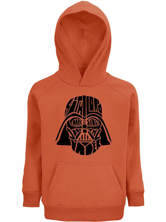 Kids Sweatshirt with Hood and Pockets Sweet Orange Sith Lord, Dark Side, Darth Vader, Star Wars