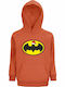 Kids Sweatshirt with Hood and Pockets Sweet Orange Batman loves Christmas