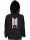 Kids Sweatshirt with Hood and Pockets Black Bts Coloured Kpop