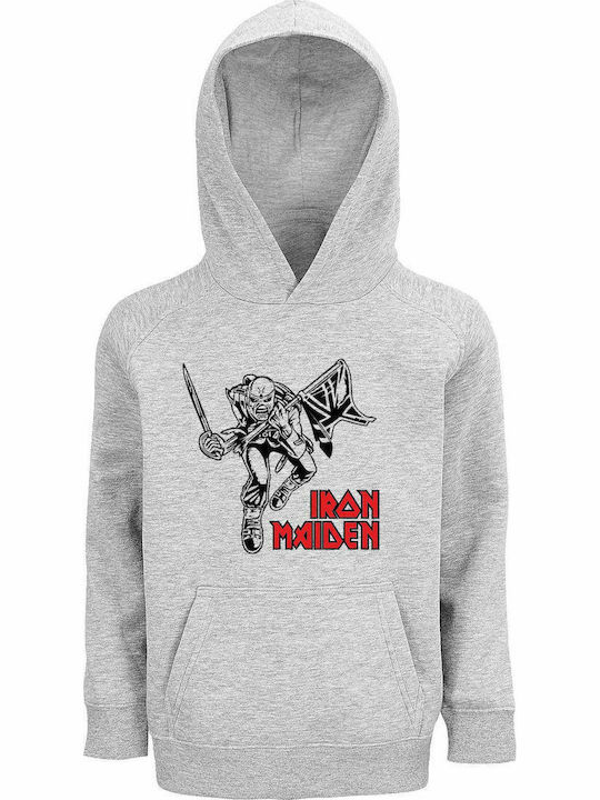Kids Sweatshirt with Hood and Pockets Grey Mela...