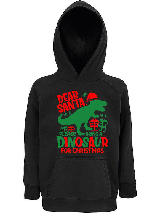 Kids Sweatshirt with Hood and Pockets Black Dea...