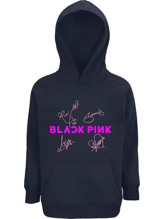 Kids Sweatshirt with Hood Black Blackpink Autog...
