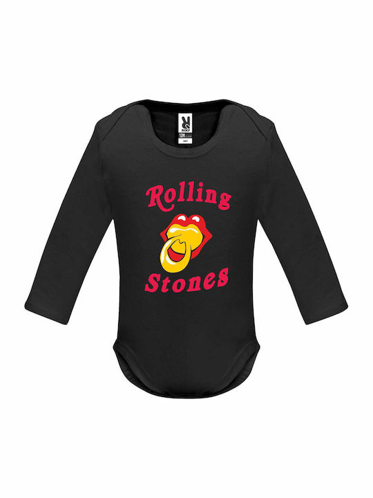 kirikoko Rolling Stones Биберон Дълъг ръкав Black