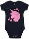 kirikoko I Am A Lovely Unicorn Къс ръкав French Navy