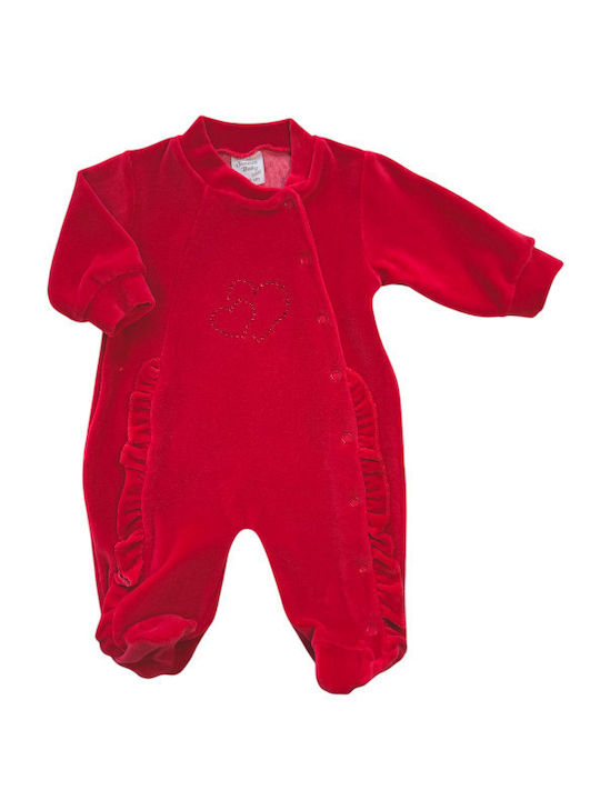 Sweet Baby Babystrampler Langärmliges Samt Red