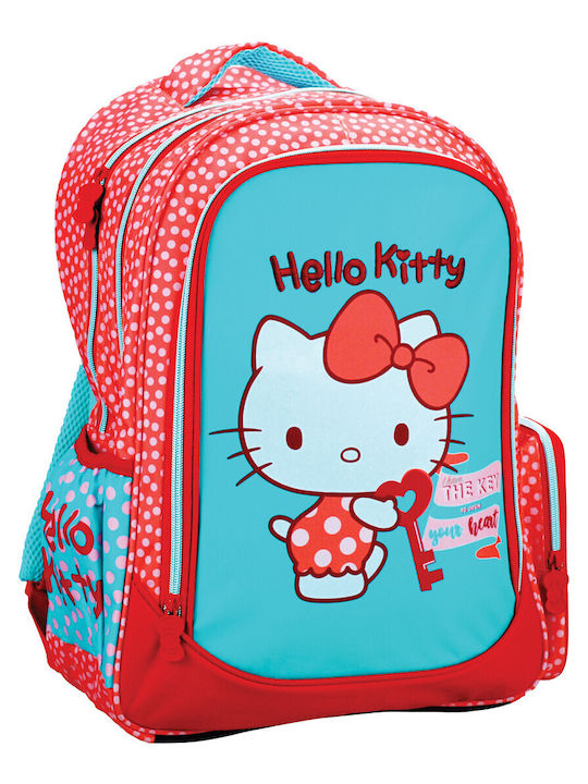 Hello Kitty School Bag Backpack Multicolour with Water Bottle Holder 27Liters
