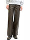 Tokyo Women's High-waisted Fabric Trousers Brown