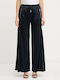 Women's Fabric Trousers Dark Blue