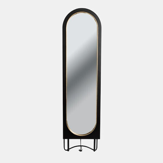 Oval Black Floor Mirror 170x49cm