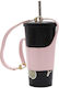 Adjustable Portable Coffee Cup Cover 300 500 750ml Pink