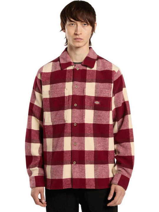 Dickies Μακρυμάνικo Πουκάμισο Καρό Μπορντό