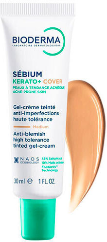 Bioderma Sébium Kérato+ Cover Gel-Creme Mit Farbe Gegen Unvollkommenheiten Für Das Hautbild Mit Akne-Tendenz