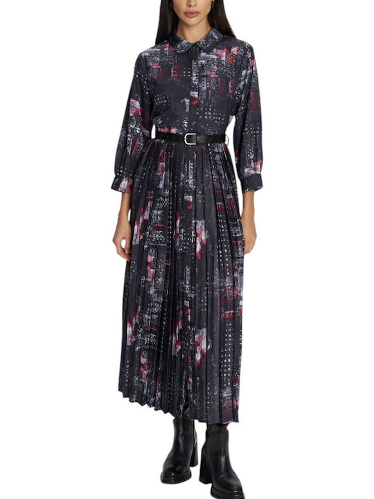 Midi Shirt Dress Multicolor