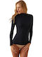 Women's Long Sleeve Turtleneck T-Shirt Blue-navy