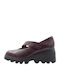 Leather Women's Loafers in Burgundy Color