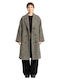 Eastcoat Women's Beige Coat Oversized with Buttons