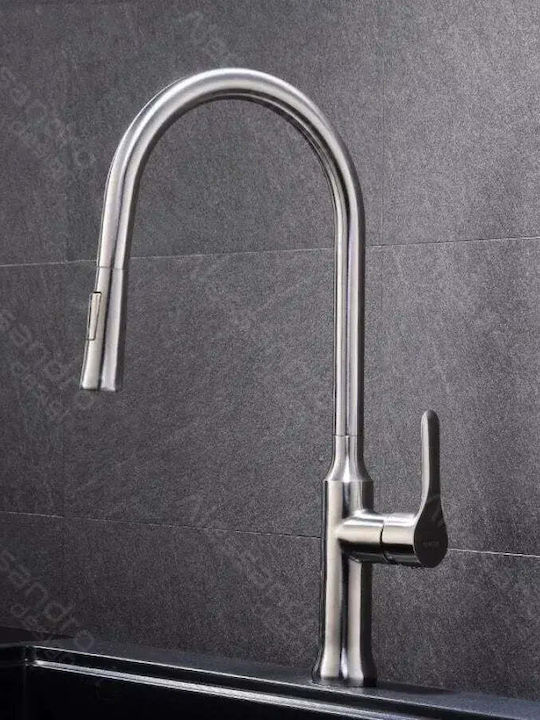Alista Home Cf023 Πάγκου με Αποσπώμενο Ντουζ Ασημί