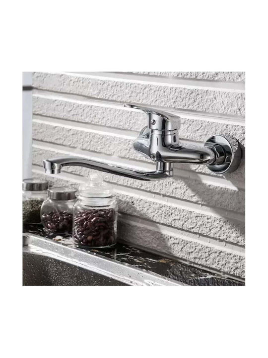 Alista Home Pm025 Baterie Chiuvetă Bucătărie Perete Argintie