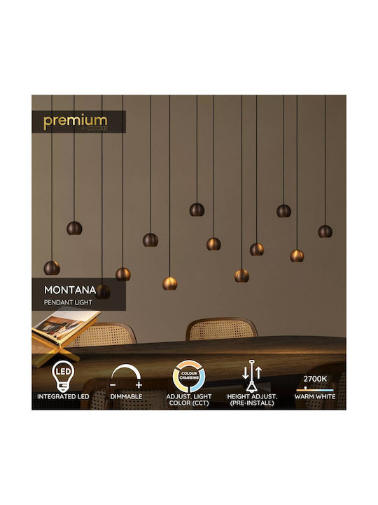 Lucide Lightning Montana Κρεμαστό Φωτιστικό Καφ...