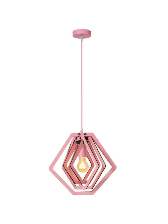 Lucide Lightning Mauro Pendant Light Pink with ...