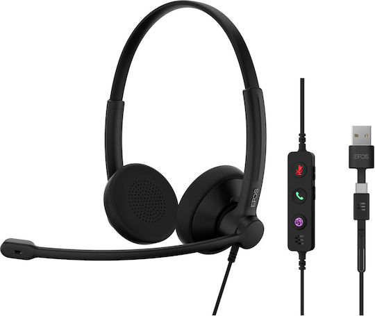 Epos IMPACT MS Stereo On Ear Multimedia Ακουστικά με μικρόφωνο και σύνδεση USB-A / USB-C
