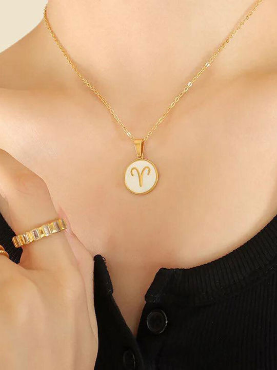 Zodiac Sign Aries from Gold Plated Steel