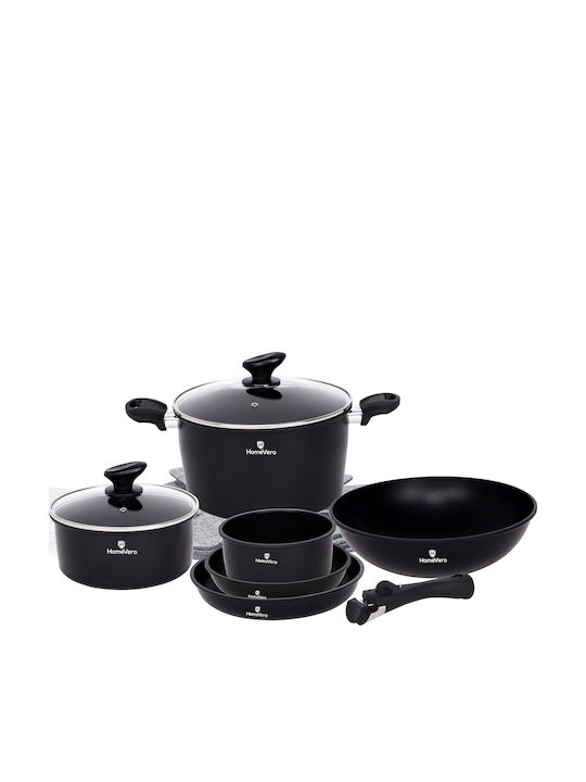 HomeVero Set de vase de gătit din oțel inoxidabil cu strat antiaderent 17buc