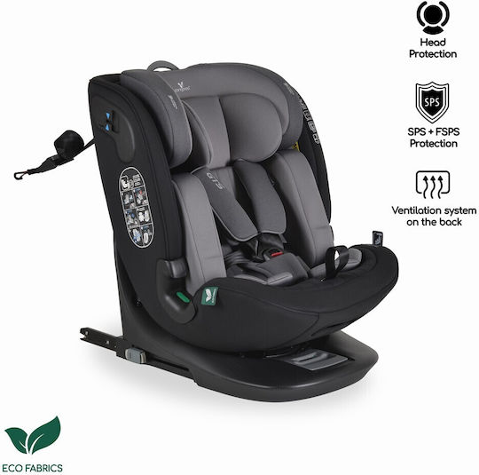 Cangaroo GTS Καθισματάκι Αυτοκινήτου i-Size με Isofix Charcoal Grey