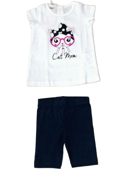 Kids' Set with Leggings Summer 2pcs WHITE