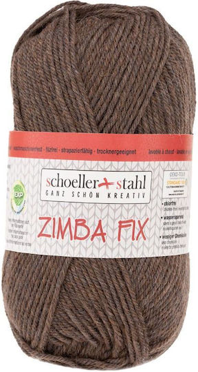 Fir De Tricotat Din Lână 80% Aspect Rustic Pentru Tricotat Croșetat Grosime Medie 50g 87m Zimba Fix Scholler Maro Espresso 90138-66
