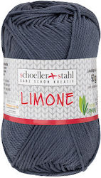 100% Cotton Yarn Limone Knitting Crocheting 125 M 144 Anthracite Gray Scholler