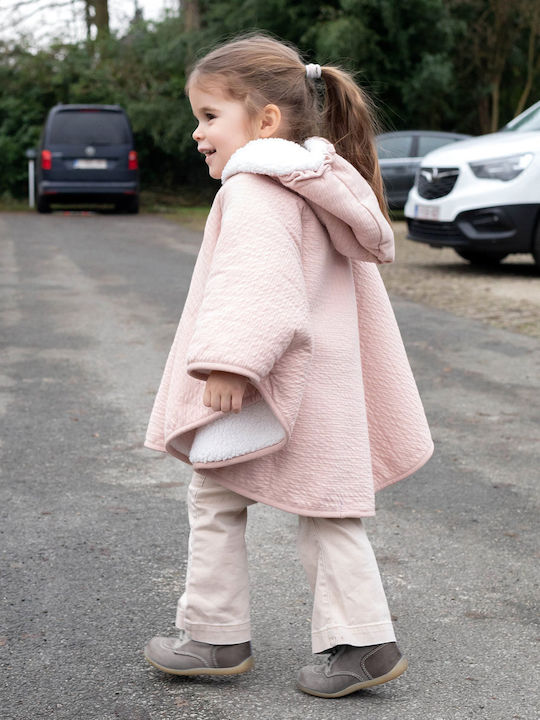Παιδικό Casual Μπουφάν Μακρύ με Κουκούλα Pink