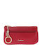 Small Leather Women's Wallet Classic with RFID Red