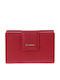Small Leather Women's Wallet Classic with RFID Red