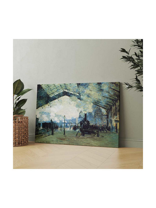 Canvas Oscar Claude Monet The Saint Lazare Train Station In Paris 127x159